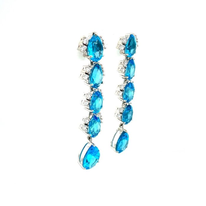 Blue Topaz Earrings in 925 Sterling Silver | Save 33% - Rajasthan Living 6