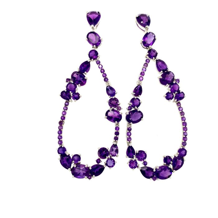 Amethyst Earrings in 925 Sterling Silver | Save 33% - Rajasthan Living 5