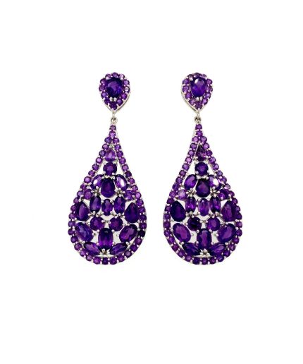 Amethyst Earrings in 925 Sterling Silver | Save 33% - Rajasthan Living 5