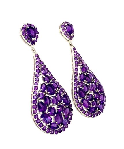 Amethyst Earrings in 925 Sterling Silver | Save 33% - Rajasthan Living 7