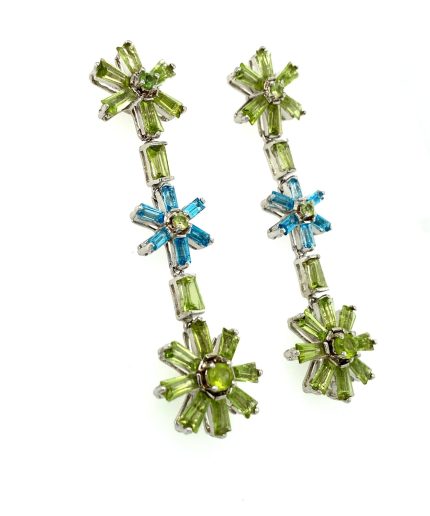 Multi Colour Stones Earrings in 925 Sterling Silver | Save 33% - Rajasthan Living 3