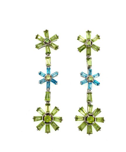 Multi Colour Stones Earrings in 925 Sterling Silver | Save 33% - Rajasthan Living