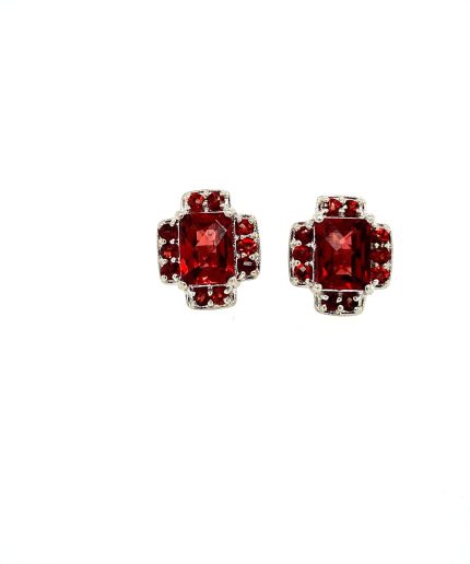 Garnet Earrings in 925 Sterling Silver | Save 33% - Rajasthan Living