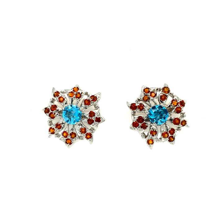 Multi Colour Stones Earrings in 925 Sterling Silver | Save 33% - Rajasthan Living 5