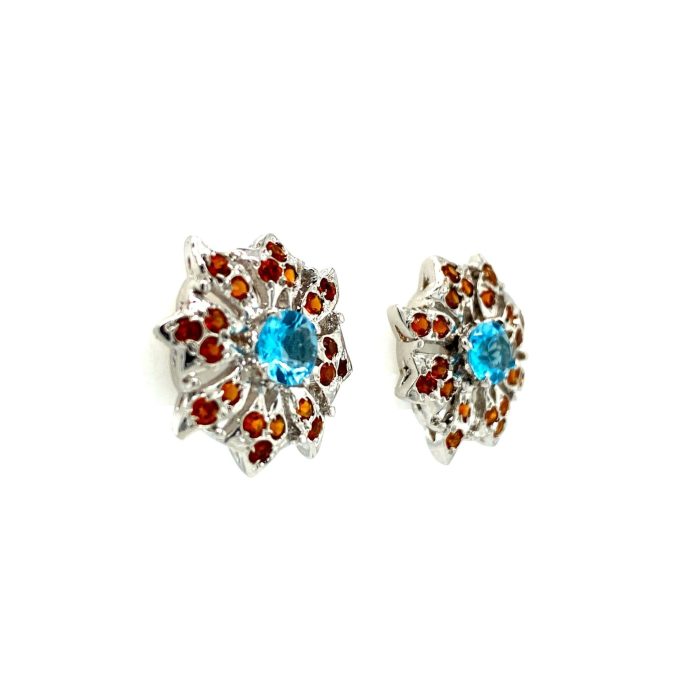 Multi Colour Stones Earrings in 925 Sterling Silver | Save 33% - Rajasthan Living 6