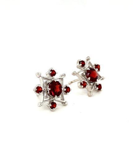 Garnet Earrings in 925 Sterling Silver | Save 33% - Rajasthan Living 3