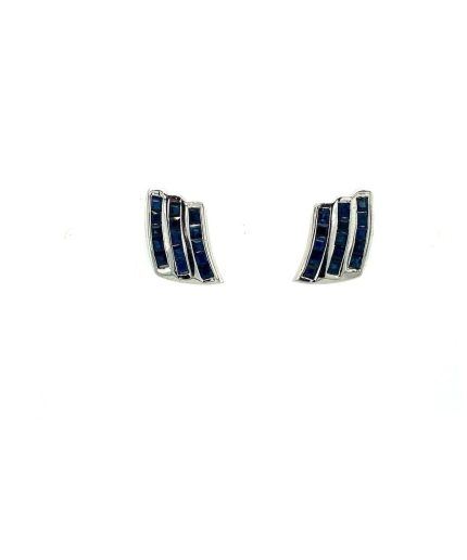 Sapphire Earrings in 925 Sterling Silver | Save 33% - Rajasthan Living