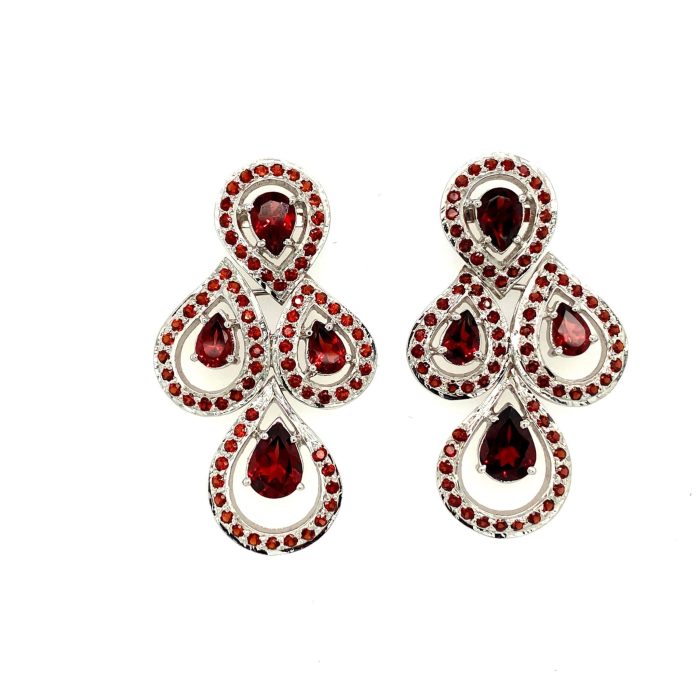 Garnet Earrings in 925 Sterling Silver | Save 33% - Rajasthan Living 5