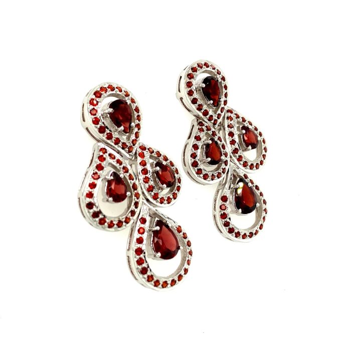 Garnet Earrings in 925 Sterling Silver | Save 33% - Rajasthan Living 6