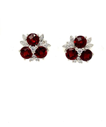 Garnet Earrings in 925 Sterling Silver | Save 33% - Rajasthan Living