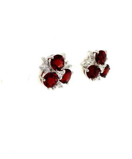 Garnet Earrings in 925 Sterling Silver | Save 33% - Rajasthan Living 3