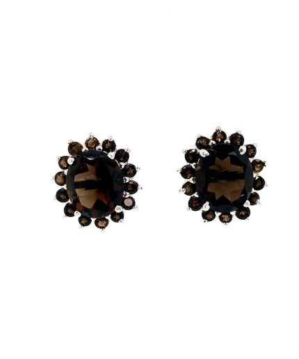 Smoky Topaz Earrings in 925 Sterling Silver | Save 33% - Rajasthan Living