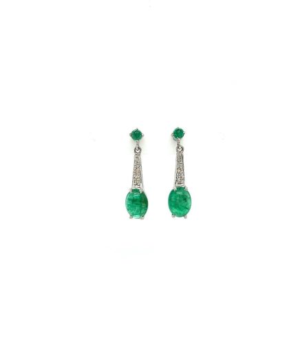 Emerald Earrings in 925 Sterling Silver | Save 33% - Rajasthan Living 5