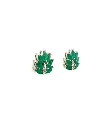 Emerald Earrings in 925 Sterling Silver | Save 33% - Rajasthan Living 3