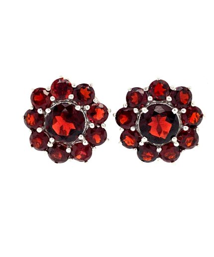 Garnet Earrings in 925 Sterling Silver | Save 33% - Rajasthan Living