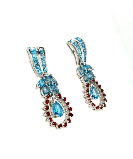 Multi Colour Stones Earrings in 925 Sterling Silver | Save 33% - Rajasthan Living 3