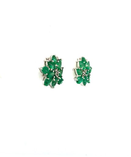 Emerald Earrings in 925 Sterling Silver | Save 33% - Rajasthan Living 3