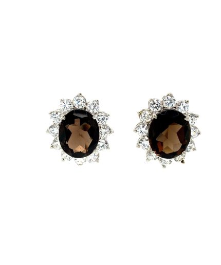 Smoky Topaz Earrings in 925 Sterling Silver | Save 33% - Rajasthan Living