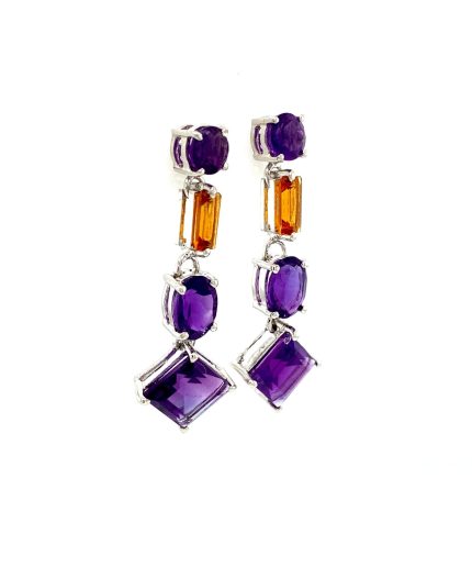 Multi Colour Stones Earrings in 925 Sterling Silver | Save 33% - Rajasthan Living 3