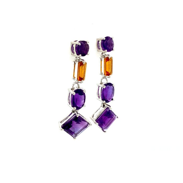 Multi Colour Stones Earrings in 925 Sterling Silver | Save 33% - Rajasthan Living 6