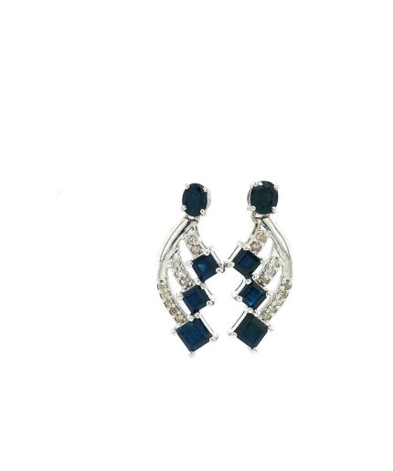 Sapphire Earrings in 925 Sterling Silver | Save 33% - Rajasthan Living