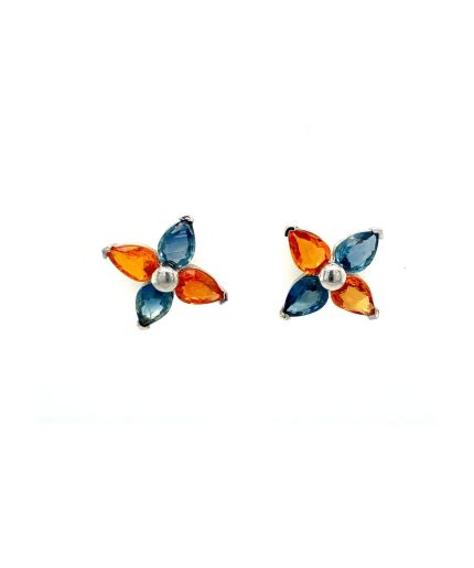 Multi Sapphire Earrings in 925 Sterling Silver | Save 33% - Rajasthan Living