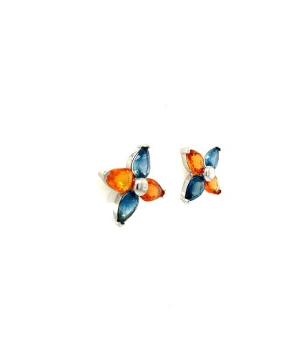 Multi Sapphire Earrings in 925 Sterling Silver | Save 33% - Rajasthan Living 3