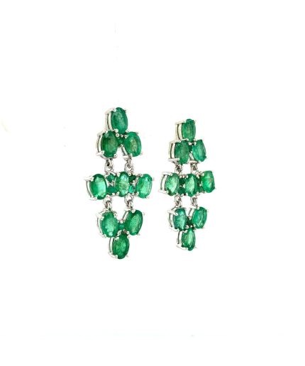 Emerald Earrings in 925 Sterling Silver | Save 33% - Rajasthan Living