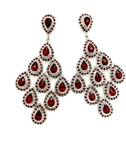 Garnet Earrings in 925 Sterling Silver | Save 33% - Rajasthan Living 5