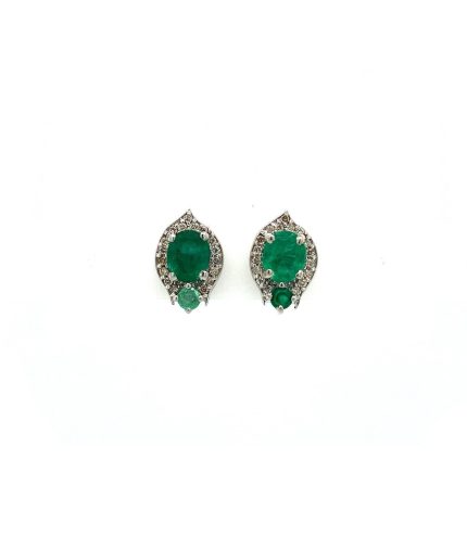 Emerald Earrings in 925 Sterling Silver | Save 33% - Rajasthan Living