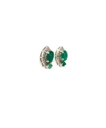 Emerald Earrings in 925 Sterling Silver | Save 33% - Rajasthan Living 3