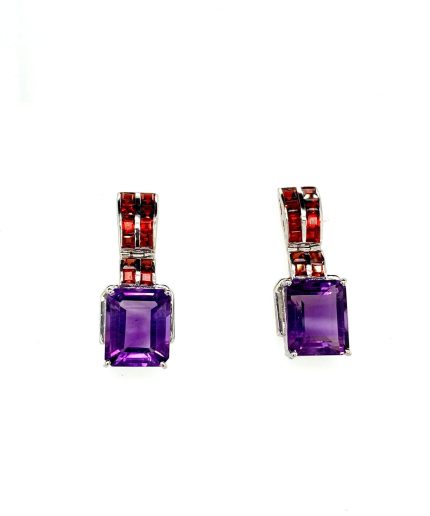 Multi Colour Stones Earrings in 925 Sterling Silver | Save 33% - Rajasthan Living