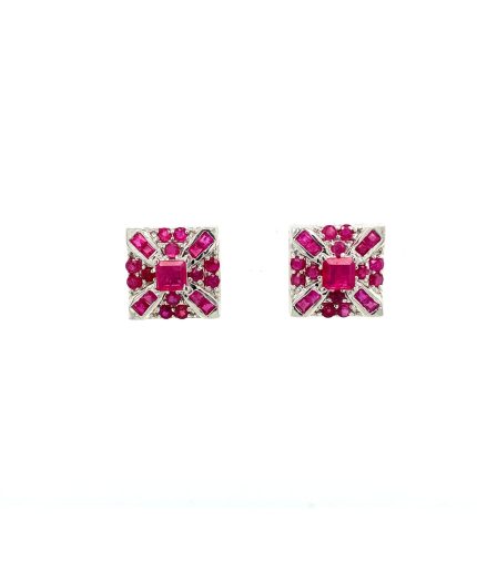 Ruby Earrings in 925 Sterling Silver | Save 33% - Rajasthan Living 5