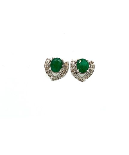 Emerald Earrings in 925 Sterling Silver | Save 33% - Rajasthan Living