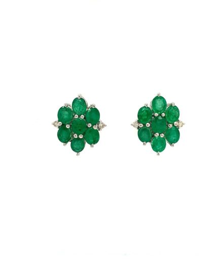 Emerald Earrings in 925 Sterling Silver | Save 33% - Rajasthan Living