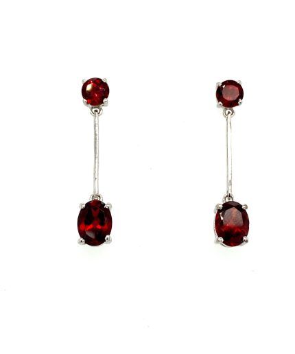 Garnet Earrings in 925 Sterling Silver | Save 33% - Rajasthan Living