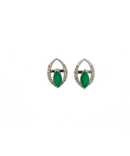 Emerald Earrings in 925 Sterling Silver | Save 33% - Rajasthan Living