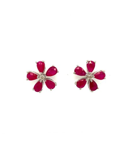 Ruby Earrings in 925 Sterling Silver | Save 33% - Rajasthan Living