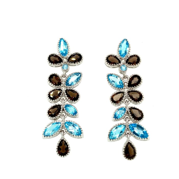 Multi Colour Stones Earrings in 925 Sterling Silver | Save 33% - Rajasthan Living 5