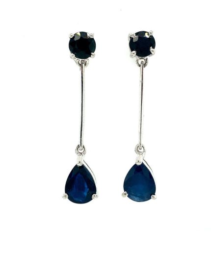 Sapphire Earrings in 925 Sterling Silver | Save 33% - Rajasthan Living