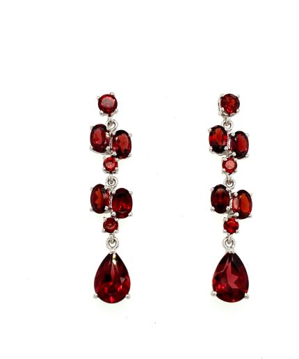 Garnet Earrings in 925 Sterling Silver | Save 33% - Rajasthan Living