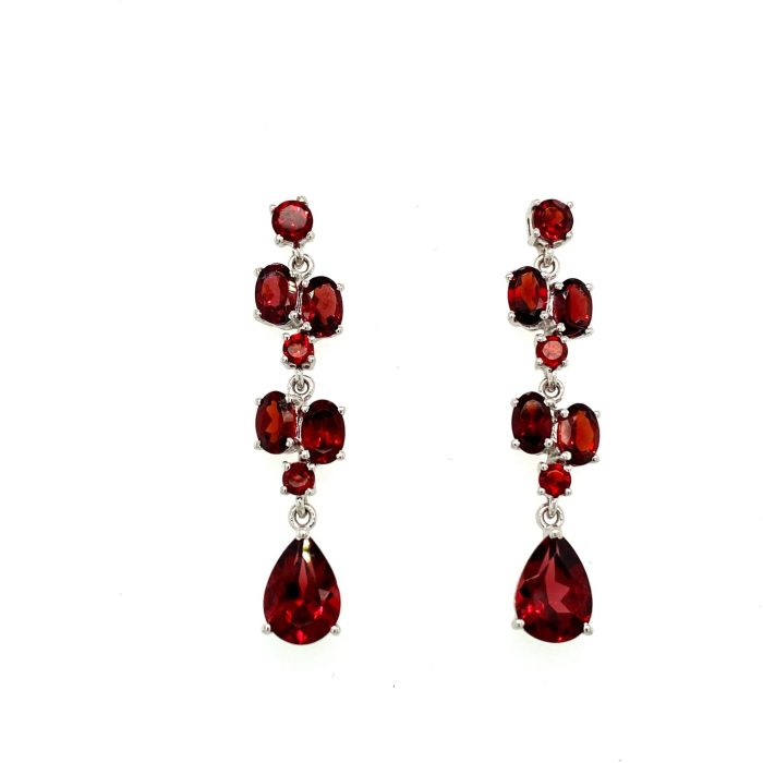 Garnet Earrings in 925 Sterling Silver | Save 33% - Rajasthan Living 5