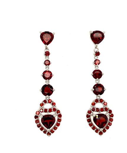 Garnet Earrings in 925 Sterling Silver | Save 33% - Rajasthan Living