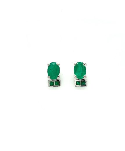 Emerald Earrings in 925 Sterling Silver | Save 33% - Rajasthan Living