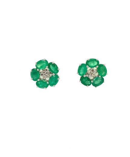 Emerald Earrings in 925 Sterling Silver | Save 33% - Rajasthan Living