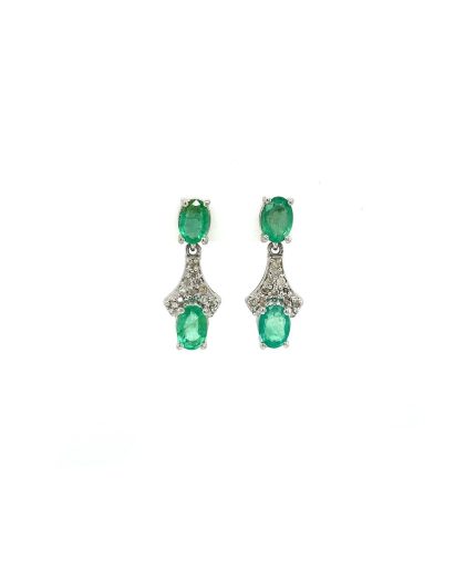 Emerald Earrings in 925 Sterling Silver | Save 33% - Rajasthan Living