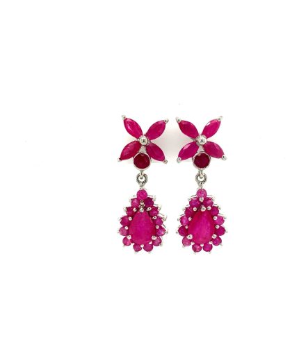 Ruby Earrings in 925 Sterling Silver | Save 33% - Rajasthan Living