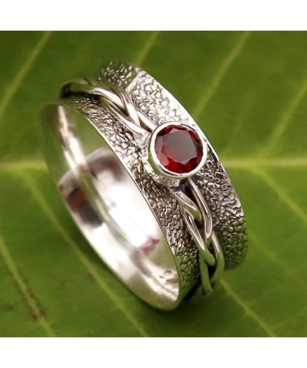 Natural Garnet Ring, 925 Sterling Silver Ring | Save 33% - Rajasthan Living 3