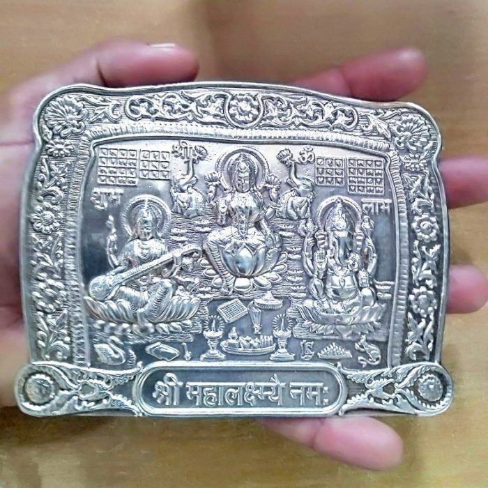 Silver Laxmi Ganesh Saraswati Yantra | Save 33% - Rajasthan Living 9