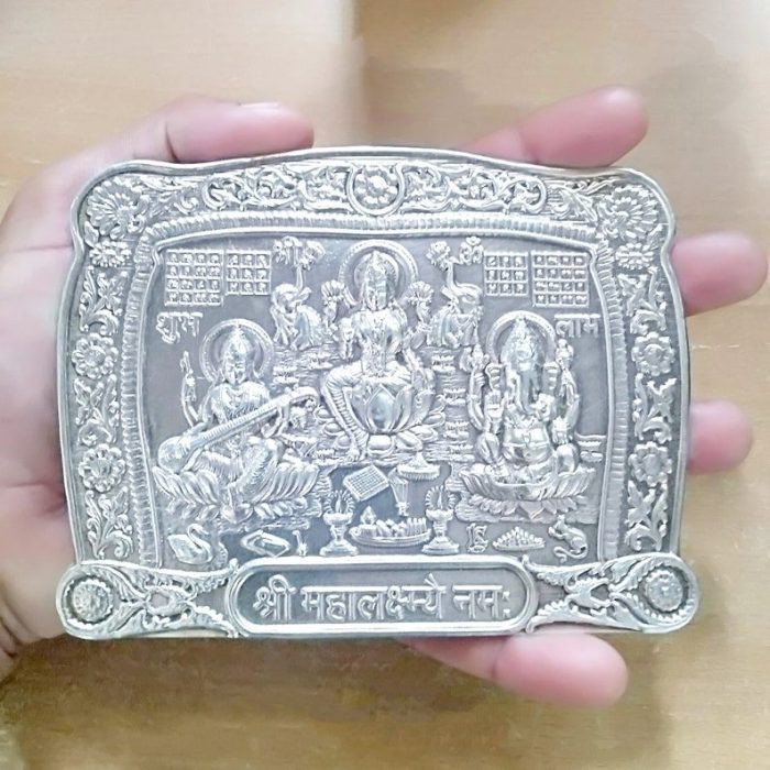 Silver Laxmi Ganesh Saraswati Yantra | Save 33% - Rajasthan Living 6